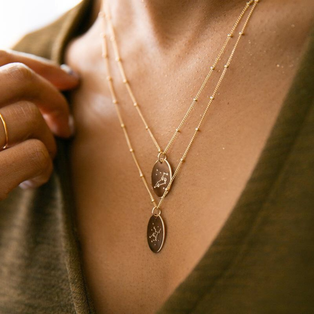 Dainty Minimalist Zodiac Astrology Charm Necklace - Picture 14 of 14